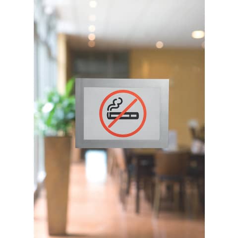 Cornici con pannello magnetico DURABLE DURAFRAME® A6 argento metallizzato 176x130mm  conf. 2 - 487023